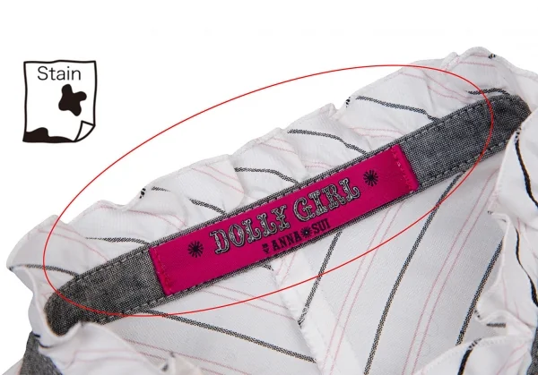 ドーリーガールバイアナスイ DOLLY GIRL BY ANNA SUI ストライプフリルブラウス 白グレーピンク1 K-108800_005