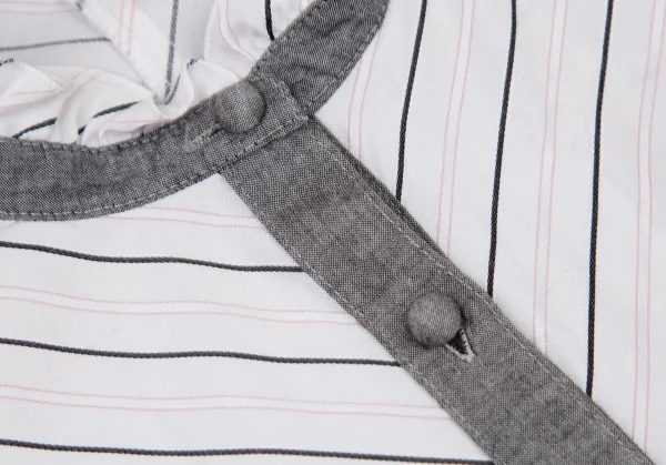 ドーリーガールバイアナスイ DOLLY GIRL BY ANNA SUI ストライプフリルブラウス 白グレーピンク1 K-108800_006