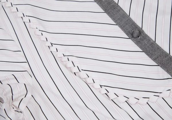 ドーリーガールバイアナスイ DOLLY GIRL BY ANNA SUI ストライプフリルブラウス 白グレーピンク1 K-108800_007