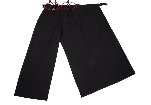 ジャンポールゴルチエ クラシックJean Paul GAULTIER CLASSIQUE ウールギャバハーフラップサスペンダーパンツ 黒40 K-108813_006