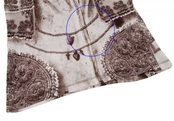 ジャンポールゴルチエ ファムJean Paul GAULTIER FEMME 刺繍チャーム転写プリントタンクトップ 赤茶オフ40 K-108814_008