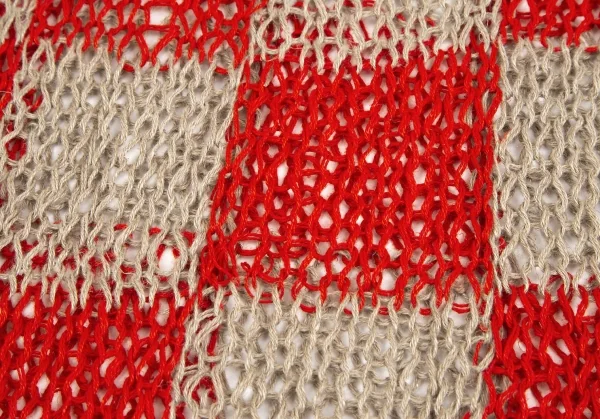 コムデギャルソン オムオムCOMME des GARCONS HOMME HOMME ブロックチェックハンドスパイダーニット 赤モカL位 K-108842_011