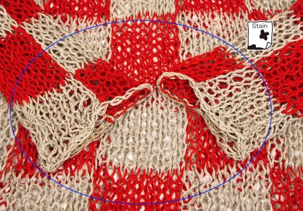 コムデギャルソン オムオムCOMME des GARCONS HOMME HOMME ブロックチェックハンドスパイダーニット 赤モカL位 K-108842_004