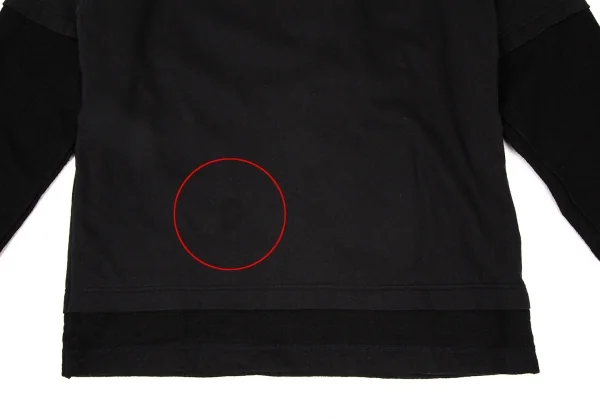 コムデギャルソン オムCOMME des GARCONS HOMME 異素材レイヤー切替長袖トップス 黒L位 K-108846_005