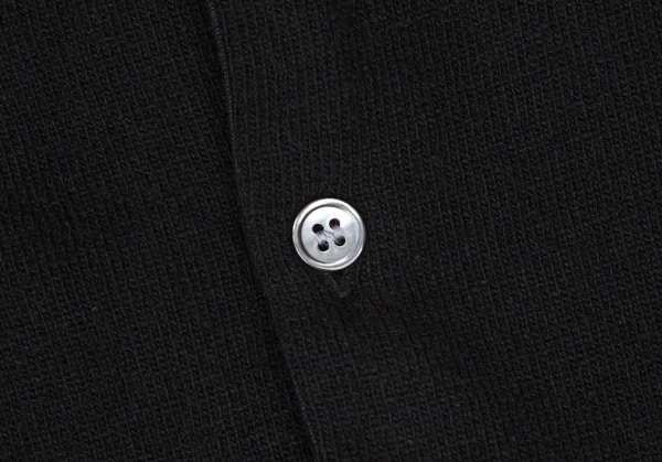コムコム コムデギャルソンCOMME des GARCONS ウール袖ボーダーラウンドネックカーディガン 黒紺白S K-108853_004
