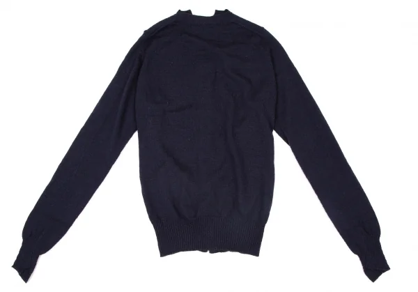 ジュンヤワタナベ コムデギャルソンJUNYA WATANABE COMME des GARCONSウールラウンドネックカーディガン 紺M K-108857_010
