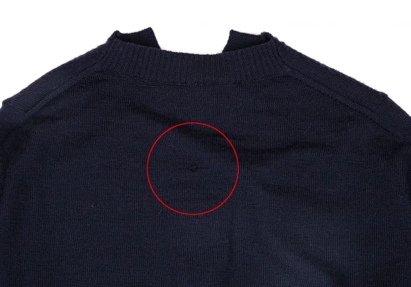 ジュンヤワタナベ コムデギャルソンJUNYA WATANABE COMME des GARCONSウールラウンドネックカーディガン 紺M K-108857_011