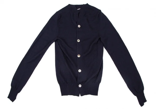 ジュンヤワタナベ コムデギャルソンJUNYA WATANABE COMME des GARCONSウールラウンドネックカーディガン 紺M K-108857_002