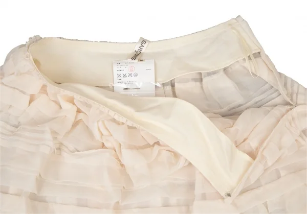 コムデギャルソンCOMME des GARCONSポリフリルシースルーティアードスカート クリームM K-108870_005