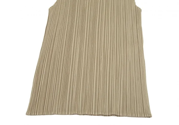 プリーツプリーズPLEATS PLEASE カラフルタートルネックノースリーブトップ ベージュ3 K-108878_007