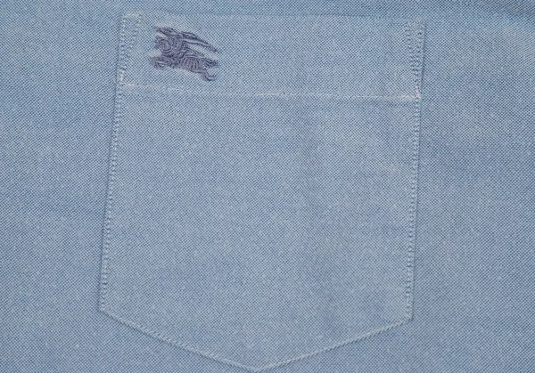 バーバリーBURBERRY LONDON コットンカシミヤオックスフォードボタンダウンシャツ 水色LL K-108885_004