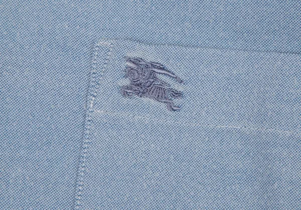 バーバリーBURBERRY LONDON コットンカシミヤオックスフォードボタンダウンシャツ 水色LL K-108885_005