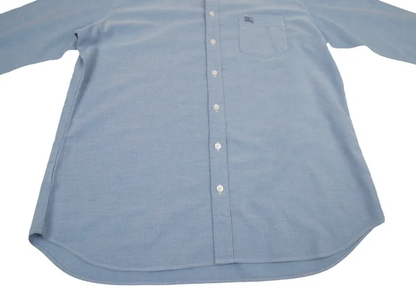 バーバリーBURBERRY LONDON コットンカシミヤオックスフォードボタンダウンシャツ 水色LL K-108885_009