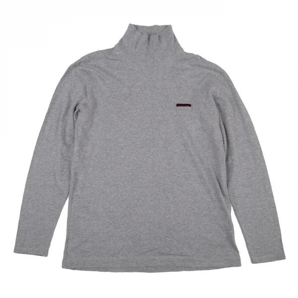 パパスPapas コットン天竺ハイネックカットソー 杢グレー50L K-108901_001