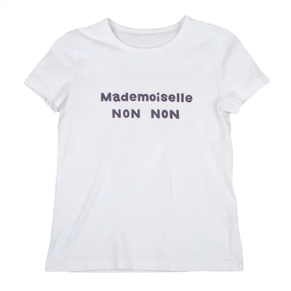 マドモアゼルノンノンMademoiselle NON NON ロゴプリントTシャツ 白38M K-108914_001