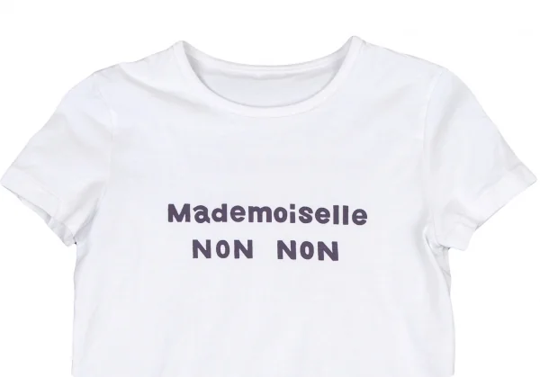 マドモアゼルノンノンMademoiselle NON NON ロゴプリントTシャツ 白38M K-108914_002