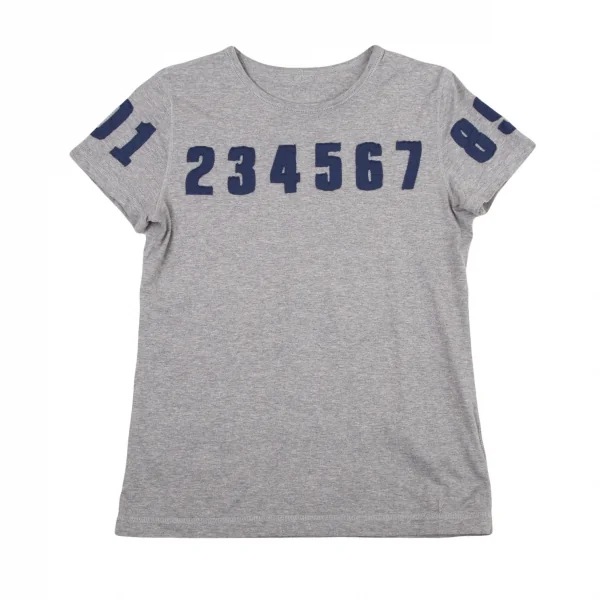 マドモアゼルノンノンMademoiselle NON NON ナンバリングパッチTシャツ 杢グレー38M K-108915_001