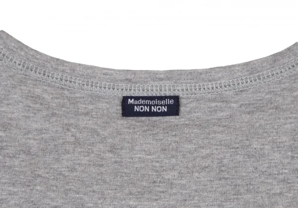 マドモアゼルノンノンMademoiselle NON NON ナンバリングパッチTシャツ 杢グレー38M K-108915_010