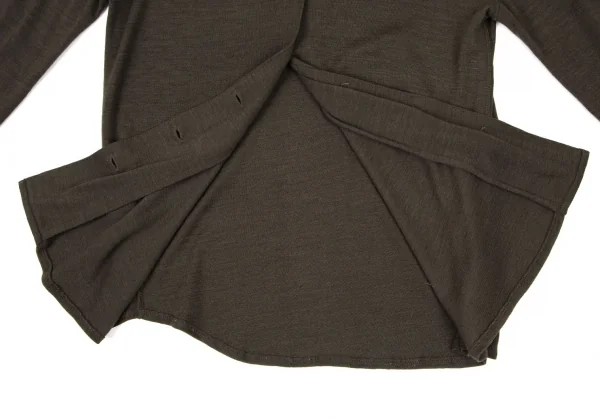 マドモアゼルノンノンMademoiselle NON NON ウール天竺ストレッチシャツ カーキ38M K-108926_010