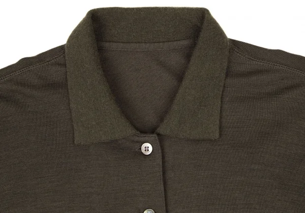マドモアゼルノンノンMademoiselle NON NON ウール天竺ストレッチシャツ カーキ38M K-108926_004