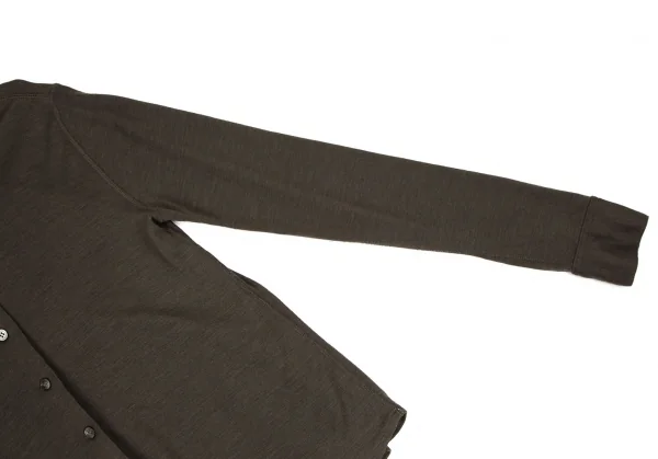 マドモアゼルノンノンMademoiselle NON NON ウール天竺ストレッチシャツ カーキ38M K-108926_006