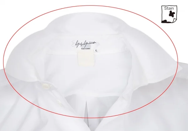 ヨウジヤマモト プールオムYohji Yamamoto POUR HOMME コットンベーシックシャツ 白L K-108941_004