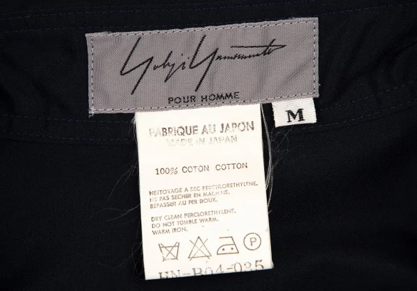 ヨウジヤマモト プールオムYohji Yamamoto POUR HOMMEコットンベーシックシャツ 紺M K-108942_014