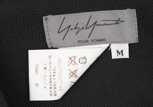 ヨウジヤマモト プールオムYohji Yamamoto POUR HOMMEコットンラグランニット チャコールM K-108945_012