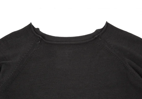 ヨウジヤマモト プールオムYohji Yamamoto POUR HOMMEコットンラグランニット チャコールM K-108945_002