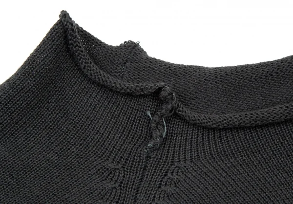 ヨウジヤマモト プールオムYohji Yamamoto POUR HOMMEコットンラグランニット チャコールM K-108945_003