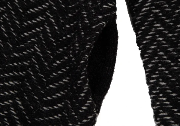 ヨウジヤマモト プールオムYohji Yamamoto POUR HOMME ヘリンボーンツイードニットブルゾン 黒オフ3 K-108947_006