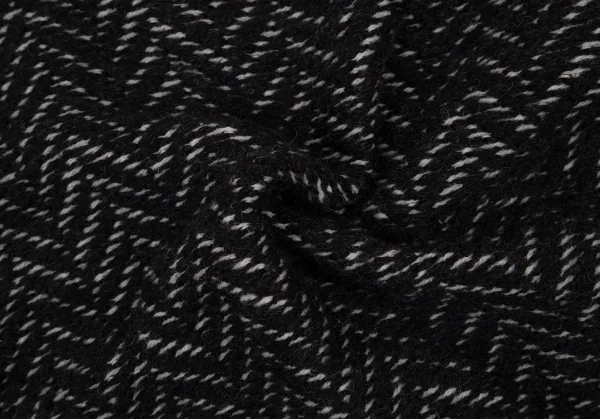 ヨウジヤマモト プールオムYohji Yamamoto POUR HOMME ヘリンボーンツイードニットブルゾン 黒オフ3 K-108947_009