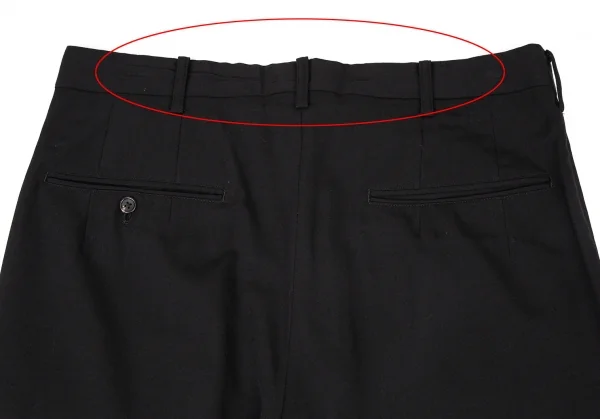 ヨウジヤマモト プールオムYohji Yamamoto POUR HOMME ウールギャバワンタックパンツ 黒XL K-108955_010