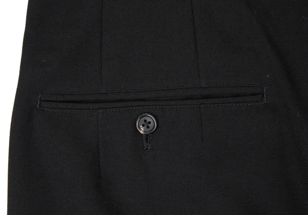 ヨウジヤマモト プールオムYohji Yamamoto POUR HOMME ウールギャバワンタックパンツ 黒XL K-108955_012