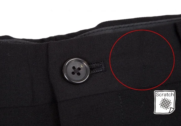 ヨウジヤマモト プールオムYohji Yamamoto POUR HOMME ウールギャバワンタックパンツ 黒XL K-108955_003