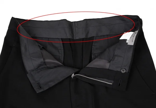 ヨウジヤマモト プールオムYohji Yamamoto POUR HOMME ウールギャバワンタックパンツ 黒XL K-108955_004