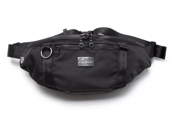 ヨウジヤマモト プールオム×ニューエラYohji Yamamoto POUR HOMME×NEW ERA ロゴ刺繍ナイロンウエストバック 黒 K-108962_002