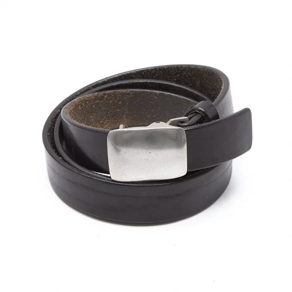 ヨウジヤマモト プールオムYohji Yamamoto POUR HOMME レザーガチャベルト 黒 K-108964_001