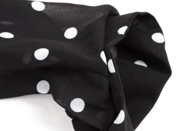 コムコム コムデギャルソンCOMME des GARCONS ポリドットプリントダブルボタンシースルーシャツワンピース 黒白S K-108979_008