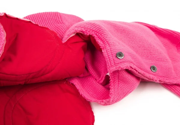 コムデギャルソンCOMME des GARCONS センターカッティング中綿プルオーバーニットセーター 蛍光ピンクS K-108985_012