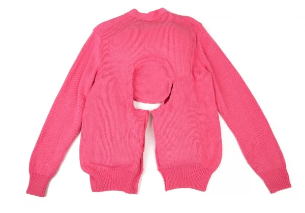 コムデギャルソンCOMME des GARCONS センターカッティング中綿プルオーバーニットセーター 蛍光ピンクS K-108985_013