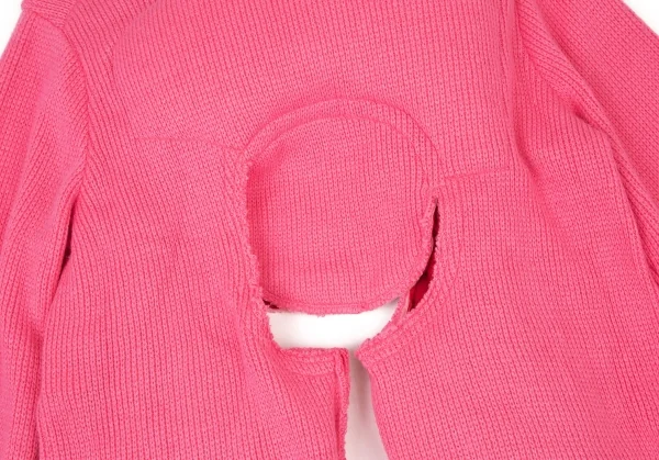 コムデギャルソンCOMME des GARCONS センターカッティング中綿プルオーバーニットセーター 蛍光ピンクS K-108985_014