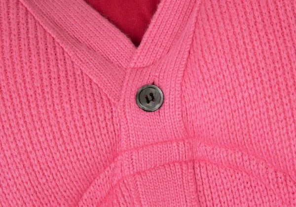 コムデギャルソンCOMME des GARCONS センターカッティング中綿プルオーバーニットセーター 蛍光ピンクS K-108985_005