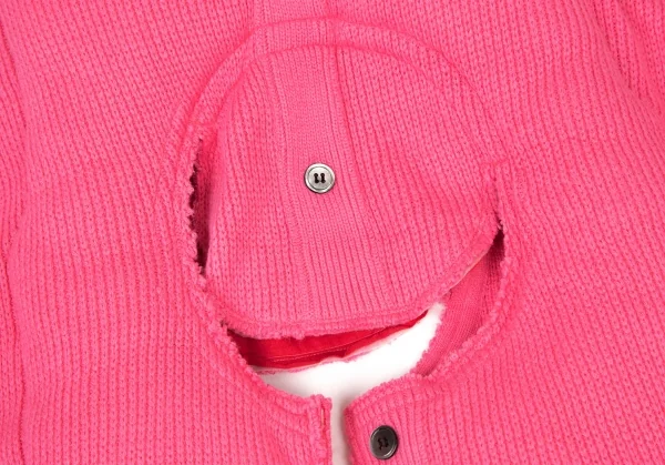 コムデギャルソンCOMME des GARCONS センターカッティング中綿プルオーバーニットセーター 蛍光ピンクS K-108985_006