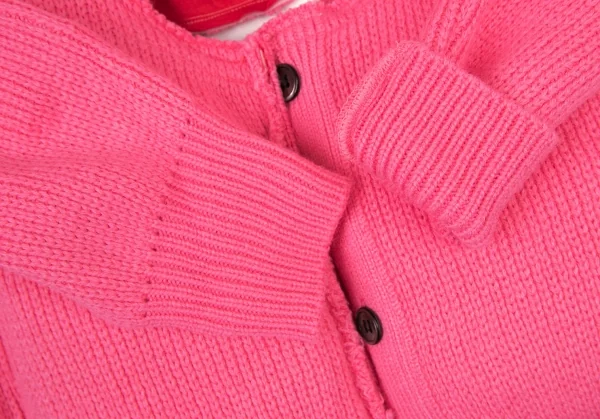 コムデギャルソンCOMME des GARCONS センターカッティング中綿プルオーバーニットセーター 蛍光ピンクS K-108985_008