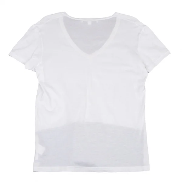 ニールバレットNeil Barrett コットンコーティングバイカラーVネックTシャツ 白黒XS K-108999_007