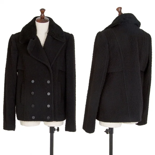 アレキサンダーワンALEXANDER WANG ウールナイロンピリングダブルブレストジャケット 黒2 K-109002_001