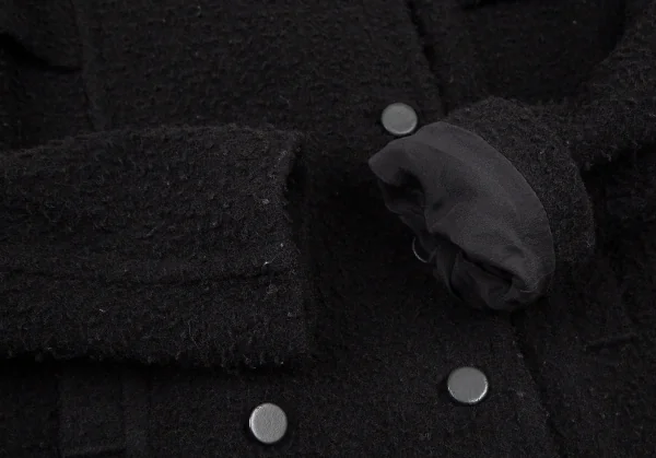 アレキサンダーワンALEXANDER WANG ウールナイロンピリングダブルブレストジャケット 黒2 K-109002_008