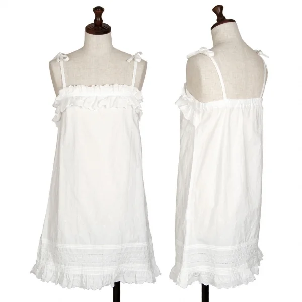 マドモアゼルノンノンMademoiselle NON NONコットンレース刺繍キャミソールチュニック 白M K-109006_001