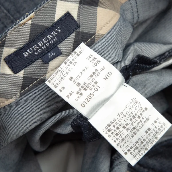 バーバリーロンドンBURBERRY LONDON ベルト付きウォッシュドデニムスカート インディゴ36 K-109030_014